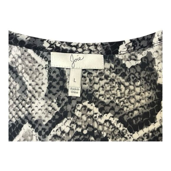 Joie 100% Silk Joann Oversized Sleeveless Top Gray Black Caviar Size L Flowy - Picture 4 of 7